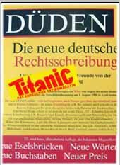 Der D†DEN, Titel der Satirezeitschrift Titanic